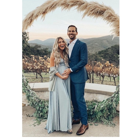 - BHLDN -Two Birds Ginger Convertible Dress in Fog - Picture 6 of 8